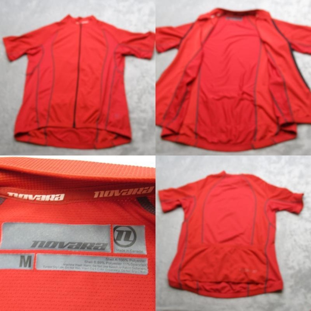 Novara Cycling Jersey Unisex Medium Red‎ Short Raglan Sleeve Full Zip Athletic